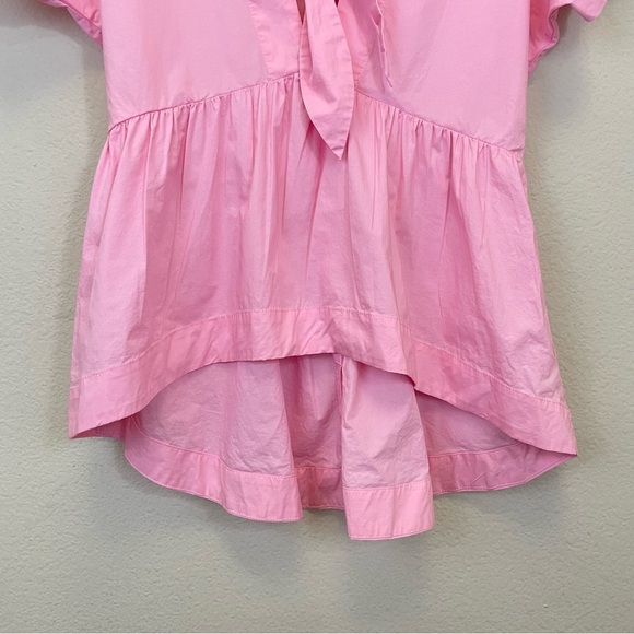 English Factory Pink Front Tie Poplin Peplum Top Size‎ Medium - Picture 7 of 10